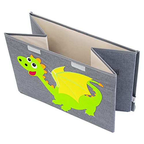 Triluby Foldable Kids Toy Chest With Lid, Baby Toy Box, Large Toy Storage Bin/Organizer/Basket/Trunk For Boys, Girls, Toddler And Baby Nursery Room (Gray Dragon) #TOP3
