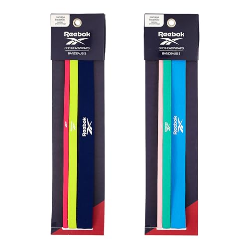 Reebok 2pk Headwraps – 6pc Assorted Headwraps Secure, Versatile, Damage-Free
