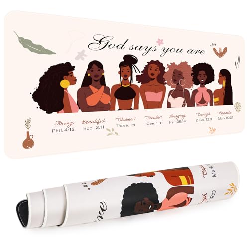 AFRITEE Black Girl Desk Mat with Inspirational Quote