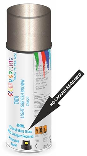 SCOOBYS PAINTS BACK IN THE MIX Direct Gloss Aerosol Spray Paint For Tata Light Greyish Brown Code: Ta021 No Lacquer Required