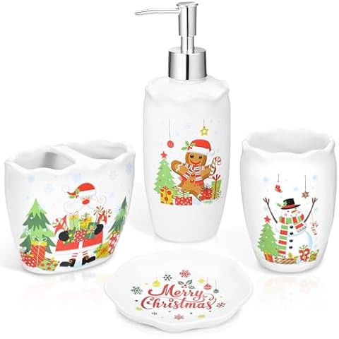 KEDEMAS Christmas Bathroom Accessory Set Cover