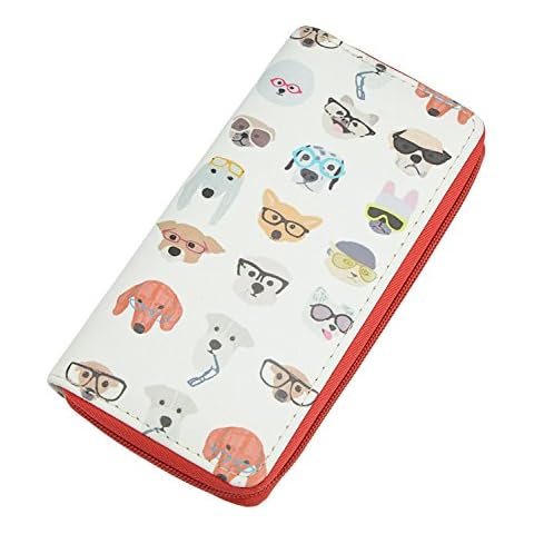 Ecohaso Women Long Purse Clutch Credit Card Holder PU Leather Purse Wallet Phone Bag (Dog) Cover