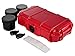 SAFE LOCKER 420 - Candy Red. Smell Proof case for Herbs with UV Safe Amber Tinted Glass Jars That Helps prolong Efficacy. Discreet, Child Proof & Robust, Good for Home & Travel use.
