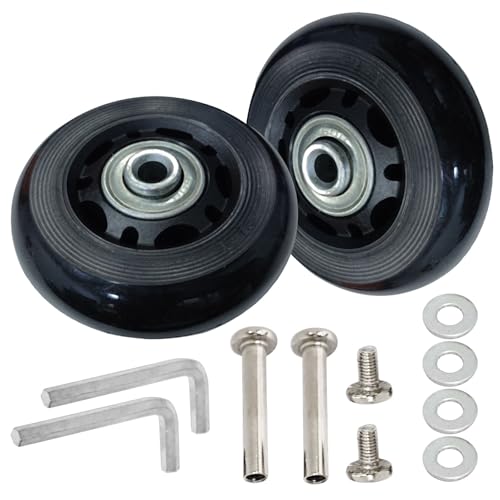 Replacement Luggage Wheels 62x18mm Suitcase Wheels Repair Repair Set Wear-Resistant Trolley Casters for Trolley Bag, Inline Skate and Caster Board