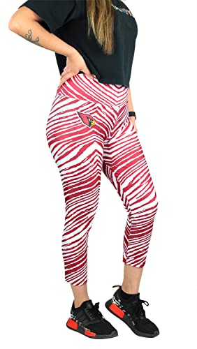 Zubaz NFL Women's 2 Color Capri Legging, Arizona Cardinals, Large