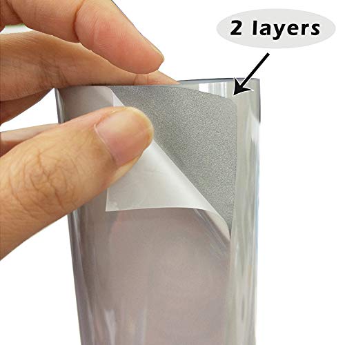 Image of guangyintong Reflective Light Grey Heat Transfer Vinyl HTV Rolls, 12 inch x 8ft Reflective Iron on Vinyl for T-Shirts, Light Grey HTV Vinyl for All Cutter Machine Easy to Cut & Weed for HTV DIY Design