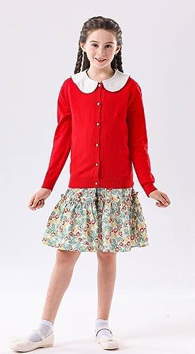 SMILING PINKER Little Girls Crewneck Cardigan Button Solid Uniform Sweaters 3 41ybG KC3GL. AC