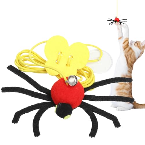 Giocattolo per gatti con telaio per porta, gioco di ragno elastico | Giocattolo stimolante per gatti di taglia piccola, media e grande
