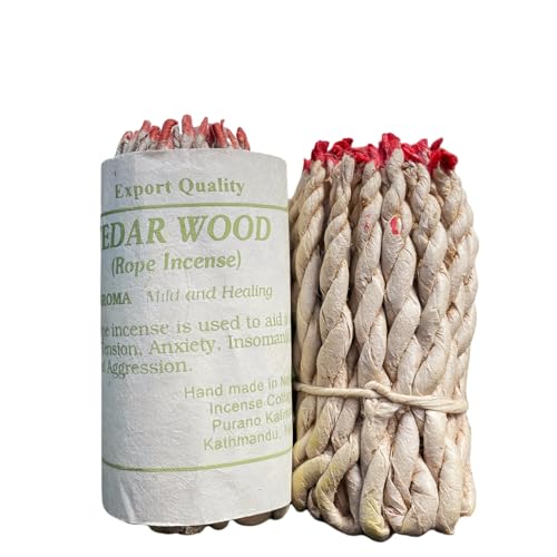 Fay Bless Lot de 2 paquets d'encens en corde fait main du Népal (bois de cèdre)