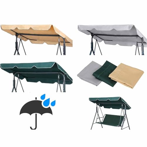 Baldacchino di ricambio per dondolo da esterno | Copertura impermeabile in tessuto Oxford resistente ai raggi UV per altalene da giardino a 2-3 posti (solo copertura)