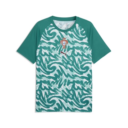 PUMA Men's FA Portugal Warm Up Jersey, Green Lagoon-Ruby Shimmer SS26, XX-Largearge Fpf Jersey