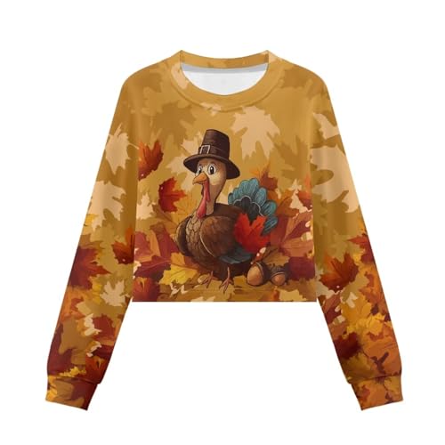 Girls Long Sleeve Shirts 5-14 Crewneck Long Sleeve Crop Tops for Kids Sweatshirts for School4