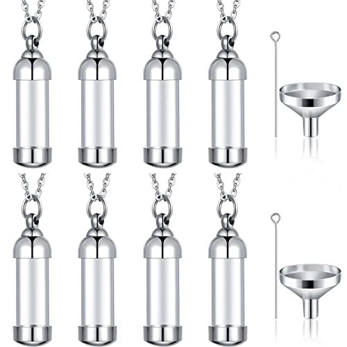 Vial Necklace Glass Vial Pendant Stainless Steel Glass Container Urn Necklace for Ash Openable Memorial Keepsake Cremation Ashes Holder