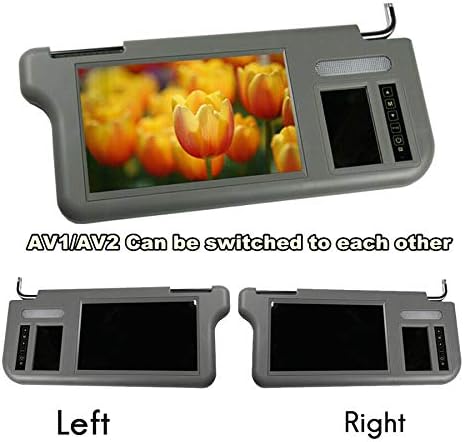 7 Inch Car Sunvisor Interior Rear View Mirror Screen LCD Monitor DVD/VCD/AV/TV Player Rear Camera(Right) Sun Visor