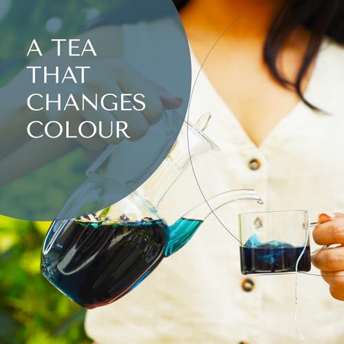 Image of Sukoon Bluepea Herbal Tea | 84 Eco-Friendly Pyramid Teabags | Aparajita Flower Tea | Shankha Pushpa Tea | Caffeine Free | Enhances Memory | Controls Sugar | (6 Boxes of 14 Each)