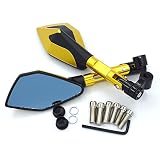 KaftKO Motorbike Mirrors,for Ducati 848 1098 R Monster 695 696 796 821 1000 1100 EVO Universal Motorcycle Rearview Mirror Blue Glass Aluminum Side Mirrors