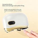 Easy Nail Trimmer for Thick Toenails, 2-in-1 Electric Nail Clipper & Polisher, with 2 Speeds & LED Light, Painless & Safe Grooming for Adults and Seniors (White) - Image 2