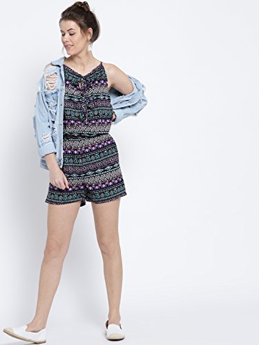 Image of Sera Women's Blue Printed Playsuit for Women