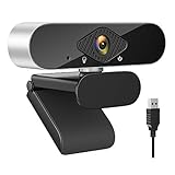 Honmax Cámara Web 1080P con Micrófono, Computadora Portátil PC Plug & Play USB Webcam para Enseñanza en Línea, Video Conferencia, Aprendizaje, Video Llamadas, Juegos.