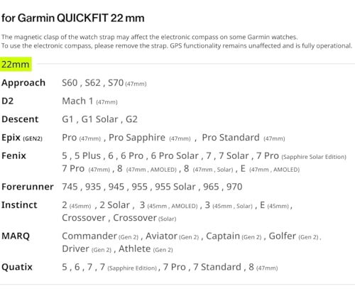 Correa impermeable de caucho FKM para reloj Garmin 22mm miniatura 4