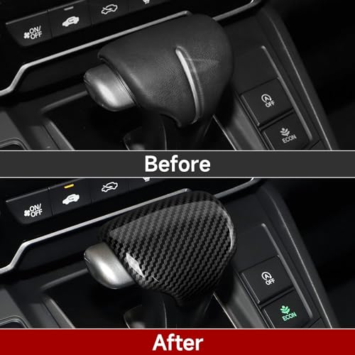Image of Gear Shift Knob Cover Decals for Honda CR-V 2017 2018 2019 2020 2021 2022 CRV Accessories ABS Carbon Fiber Stickers