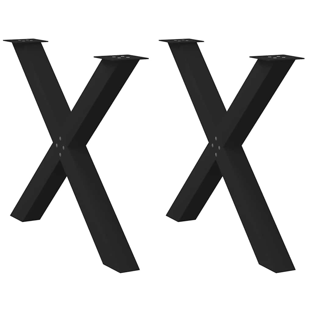 vidaXL Dining Table Legs X-Shaped 2 pcs Black 90x(72-73) cm Steel — image 1