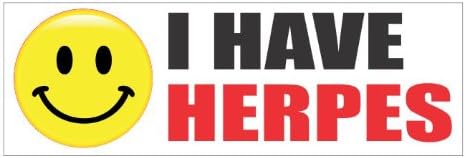 Slap-Art Calcomanías de vinilo divertidas con texto en inglés "I Have Herpes"