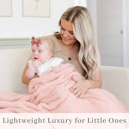 Image of SARANONI Bamboni Baby Blanket | Luxury Plush Super Soft Blanket | Breathable Comfort Infant Baby Blankets for Boys & Girls | Peach, Mini - 15 inch x 20 inch