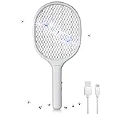 CosySun Raqueta Matamoscas Electrica USB Recargable 3000V Raqueta Mosquitos Electrica Portátil Mosquito Killer Eficaz para Exterior e Interior Control de Plagas