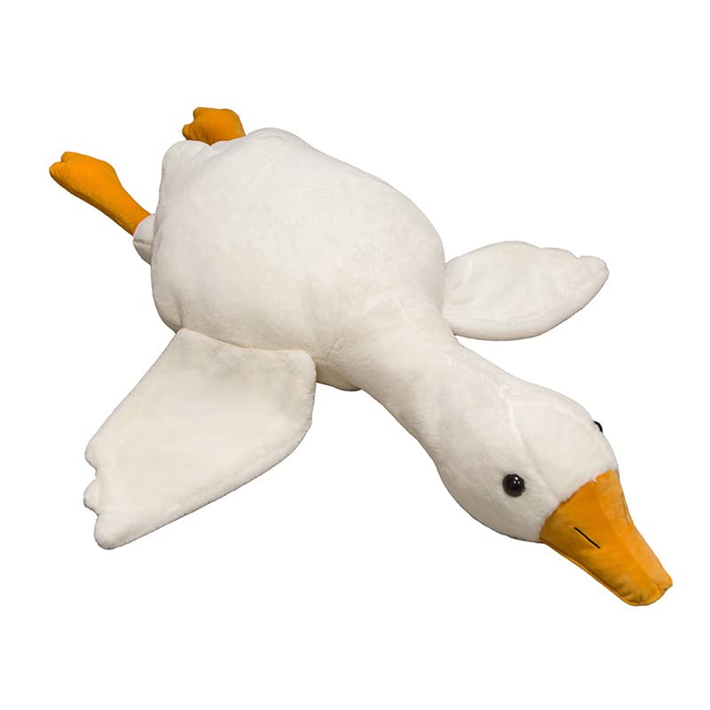 AMERTEER Stuffed Animal Toy Big White Goose Shape Simulation Design Cute Beautiful Soft Comfortable Plush Pillow ToyBig White Goose 1.3 Meters