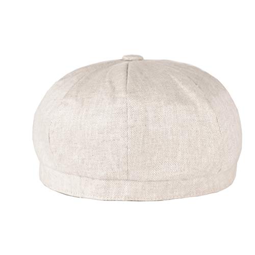 Botvela Men'S Linen Newsboy Cap Lightweight Flat Cap Breathable Summer Hat thumb #3