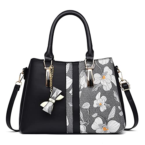 Sac à main brodé grand volume idéal pour le travail et le shopping