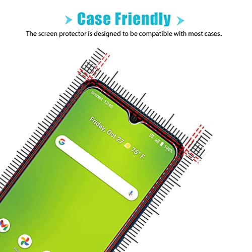 Zeking [3 Pack] Designed For Cricket Icon 3/Cricket Wireless Splendor/At&T Motivate 2 Tempered Glass Screen Protector, 9H Hardness [Hd Clarity] Case Friendly Anti-Scratch, Bubble Free #TOP1