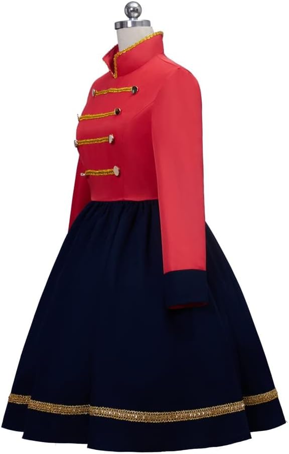 Women's Nutcracker Costume Christmas Toy Soldier Cosplay Costume Uniform Dress