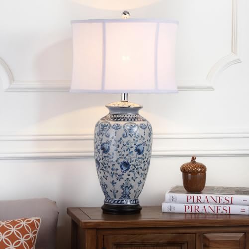 Lámpara de mesa SAFAVIEH azul y blanco 29 pulgadas miniatura 3
