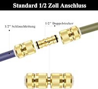 Raheem Messing 1/2 Zoll Schlauchverbinder Doppelstecker – Ansicht 5