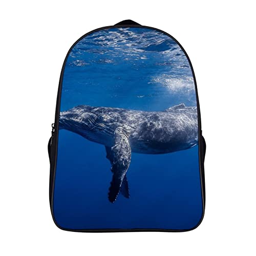 Sac à dos pour enfants adultes motif baleine, cartable ado et sac de voyage de travail