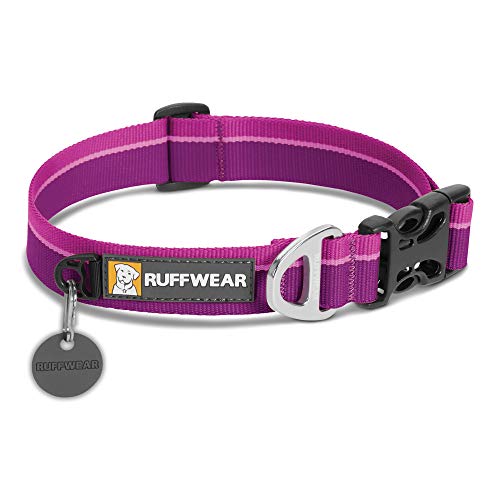 RUFFWEAR Classic Dog Collar, Medium Sized Breeds, Adjustable Fit, Size: Medium (36-51 cm/14-20 in), Purple Dusk, Hoopie Collar, 25203-5601420