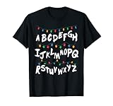 Alphabet Christmas Lights T shirt Stranger Tee Gift