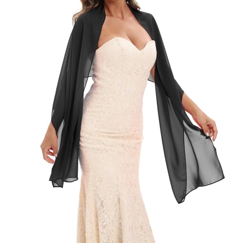 GIBZ Women's Elegant Shawl Scarf Wrap Solid Cape Cover Up for women Transparent Chiffon Shawls and Wraps3