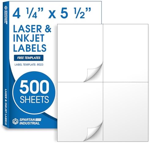 Amazon.com : Spartan Industrial Printable Laser and Inkjet Labels - 3 1 ...