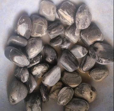 Bum Bum Bhole Pebbles - 10kg Exotic Black Pebbles Garden and Landscaping Home Decor Pebbles Stones Pack of 10 kg 1.5"-3"