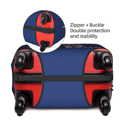 Image of Custom Buffalo Luggage Cover Personalized Football Style Suitcase Cover with Name Number Customized Washable Elastic Sports Travel Suitcase Protector for Business Vacation Gifts