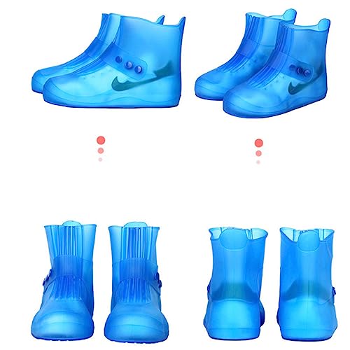 Cubiertas antideslizantes para calzado jojofuny, 1 par, resistentes al desgaste, para lluvia, para hombres y mujeres, para actividades al aire libre, color azul miniatura 6