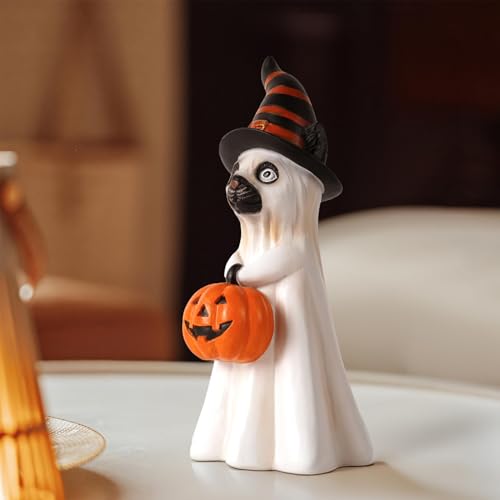 Décor d'halloween chat de table et statue effrayante de collection