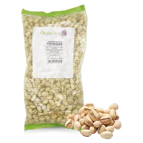 Grape Tree Roasted Salted Pistachio Nuts (1KG). Perfect For Snacking. Good Source Of Protein, Rich In Fibre and Antioxidants. Keto-Friendly Snack. Unshelled Salted Pistachios