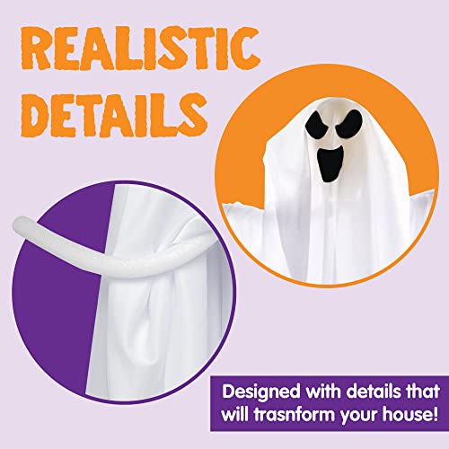 Image of JOYIN 3 PCS Halloween Party Decorations 27.5 inch Hanging Ghosts, Cute Flying Ghosts for Front Yard Patio Lawn Garden Party Decor and Holiday Decorations