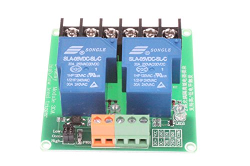 NOYITO 30A 2-Channel Relay Module High Low Level Trigger With Optocoupler Isolation Load DC 30V AC 250V 30A for PLC Automation Equipment Control, Industrial Control (2-Channel 5V) - Thumbnail 2