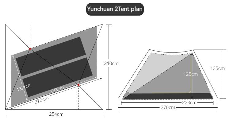 Carpa Piramidal para Camping 2 Personas Asta Gear miniatura 3