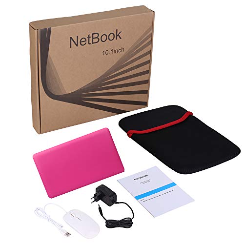Image of Mini Portable Windows Laptop with Celeron N3350CPU 3GB RAM 64GB EMMC 10.1inch IPS Screen, Laptops for Kids Student Men&Women (Pink)